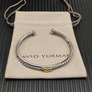 David Yurman Silver Bracelet with Gold Accent